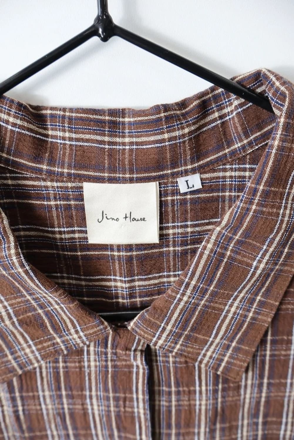 Jino House Brown Linen Check Shirt 상품이미지6