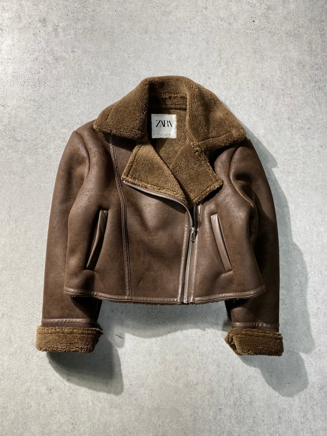 [S] ZARA 자라 브라운 크롭 무스탕 자켓 상품이미지1