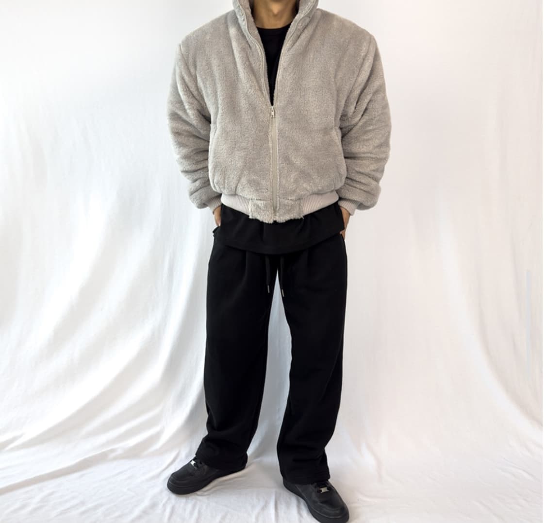 PACIENCIA 와이드숄더 후리스 숏 패딩 L 상품이미지2