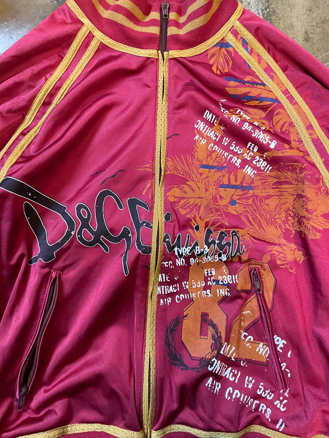 돌체앤가바나 프린팅 크롭 트랙탑 자켓 버건디 상품이미지2