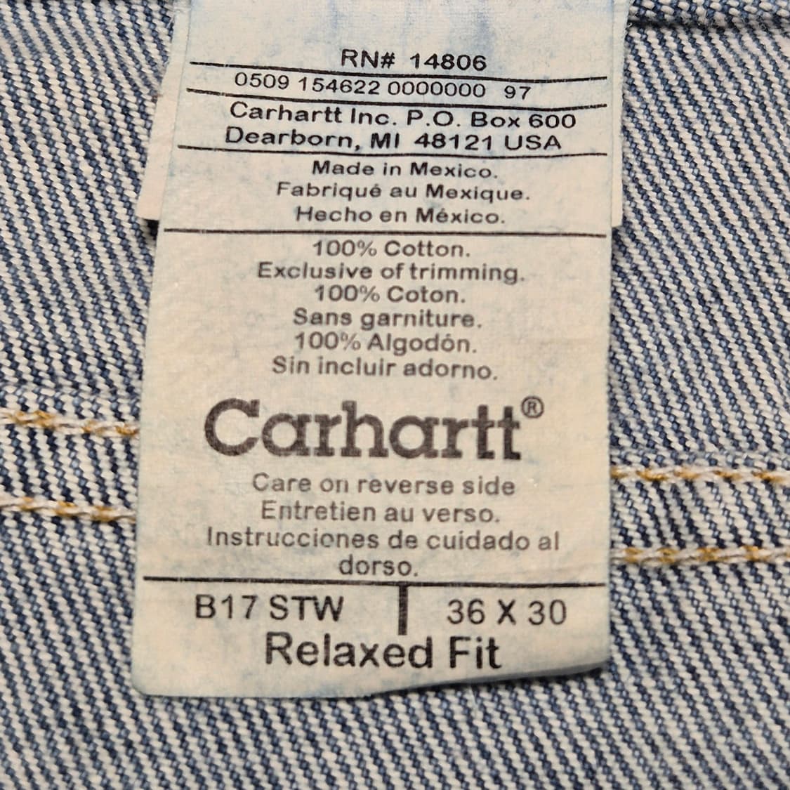 [36] 00s MEXICO Made 칼하트 릴렉스핏  -594 상품이미지3