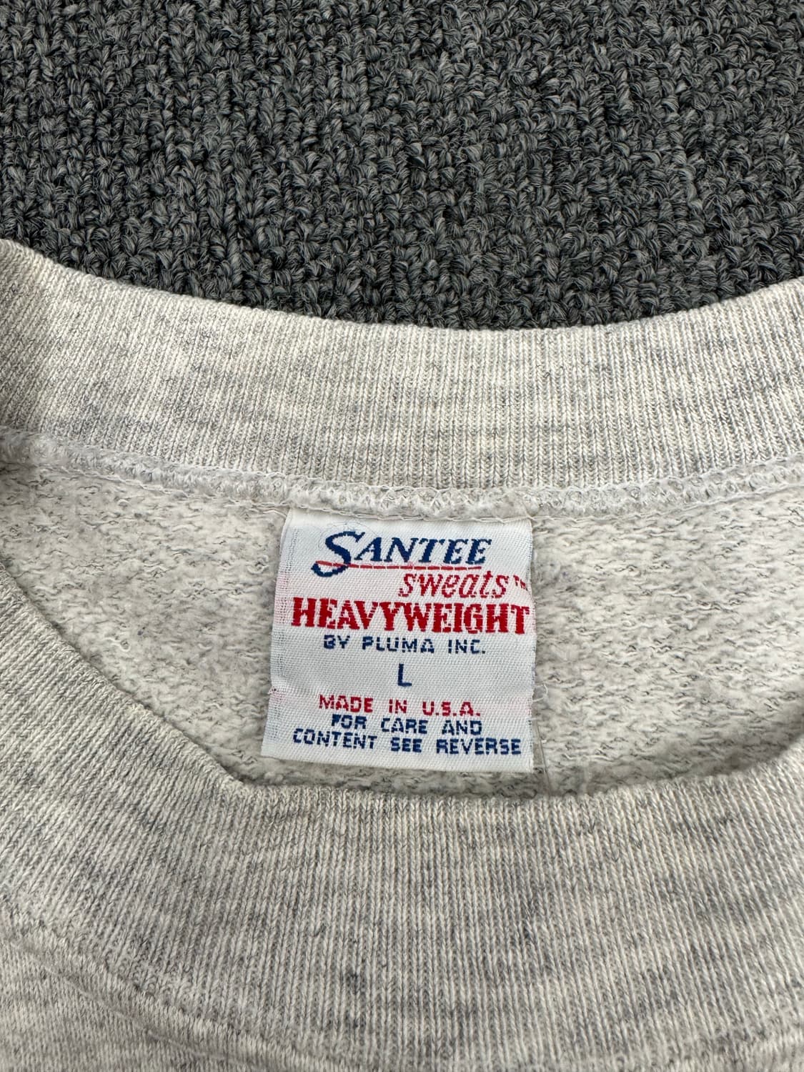 L)90’s 하드락 빈티지 로고포인트 그레이 스웻셔츠 상품이미지4