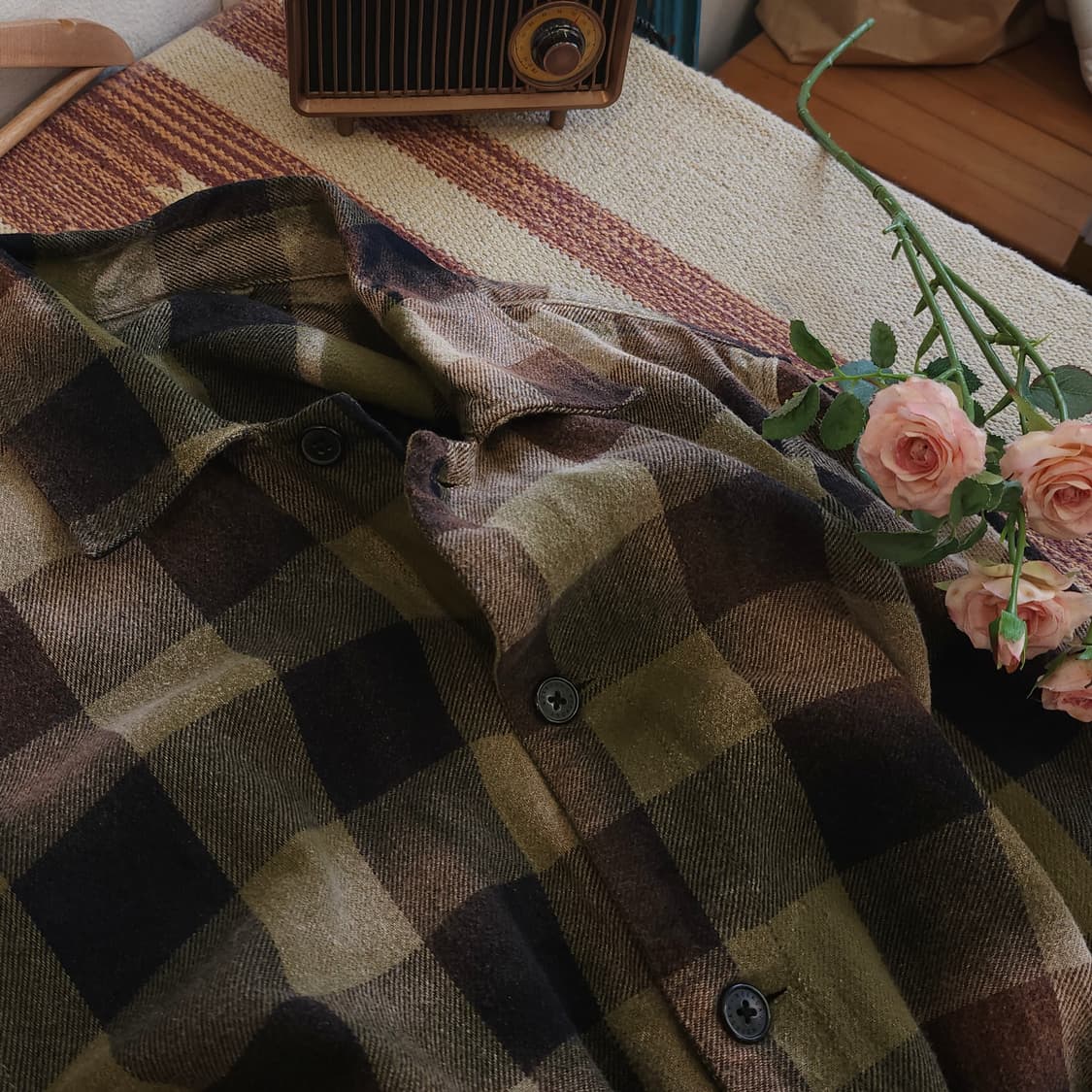 90s 빈티지 체크셔츠 헤비 플란넬 워크셔츠 썬페이딩 셔츠자켓 xxl 상품이미지10