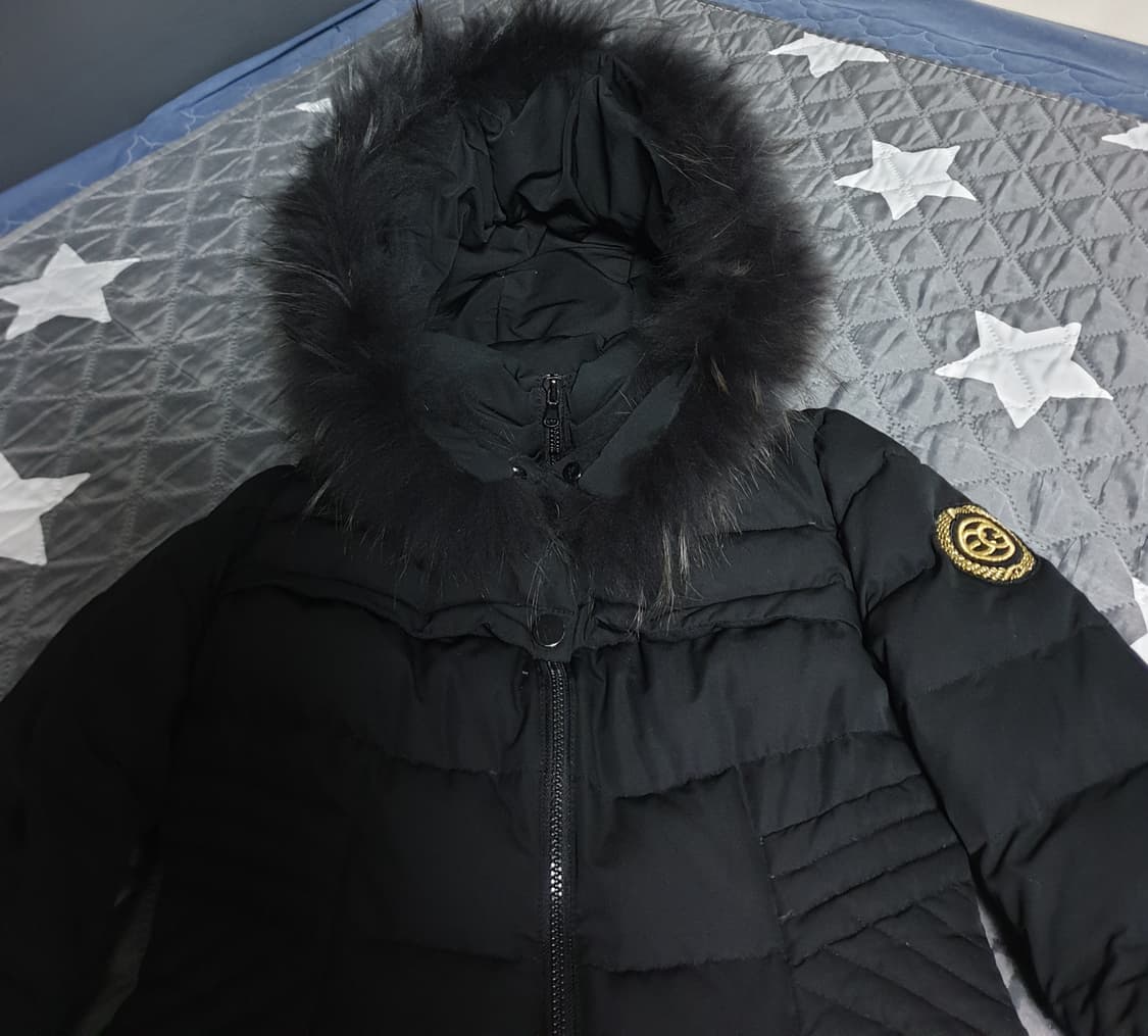 에고이스트 슬림핏 라쿤퍼 덕다운 패딩 블랙 (55) 상품이미지2