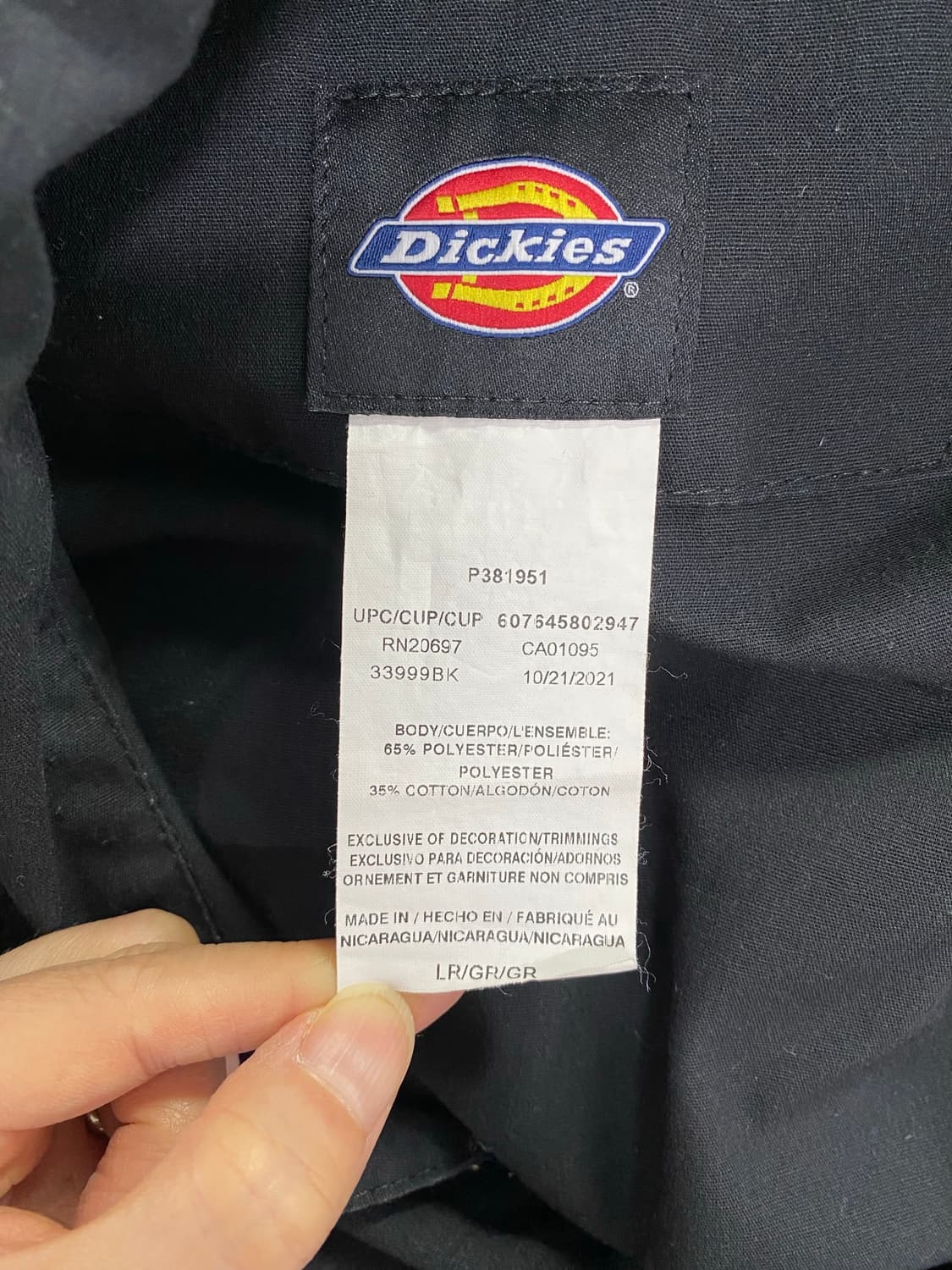 디키즈 Dickies 반팔 블랙 점프슈트 커버올 L <363> 상품이미지5