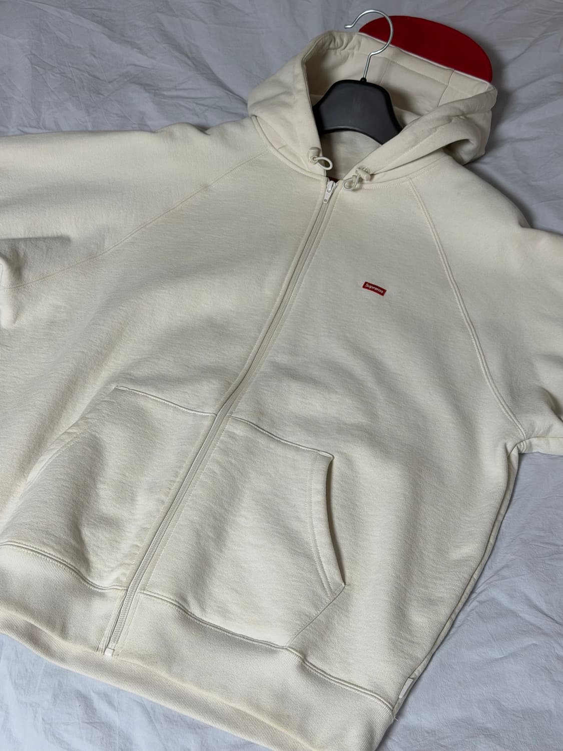 슈프림 후드집업 아이보리 색상 L 사이즈 상품이미지2