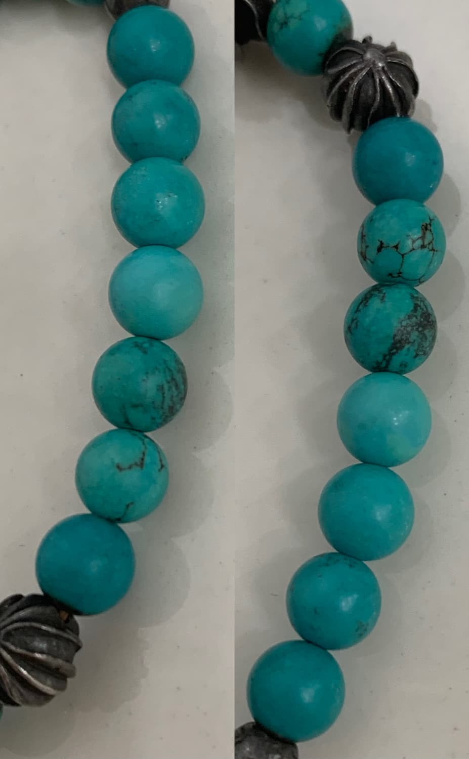 [8mm]크롬하츠 비즈 터키석 구슬 팔찌 실버 상품이미지7