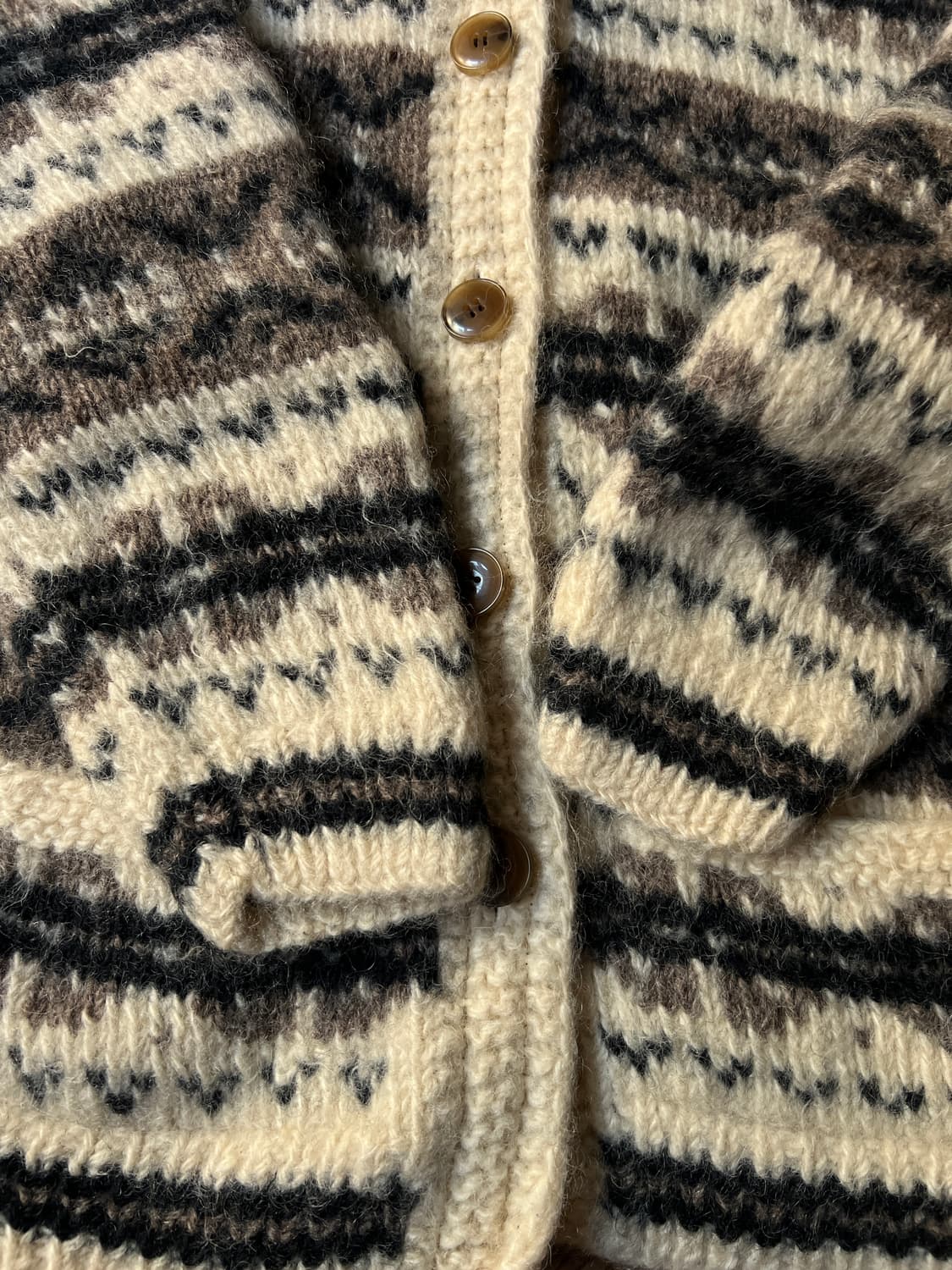 [L]90's USA 빈티지 페어아일 헤비 울 코위찬 니트 상품이미지6