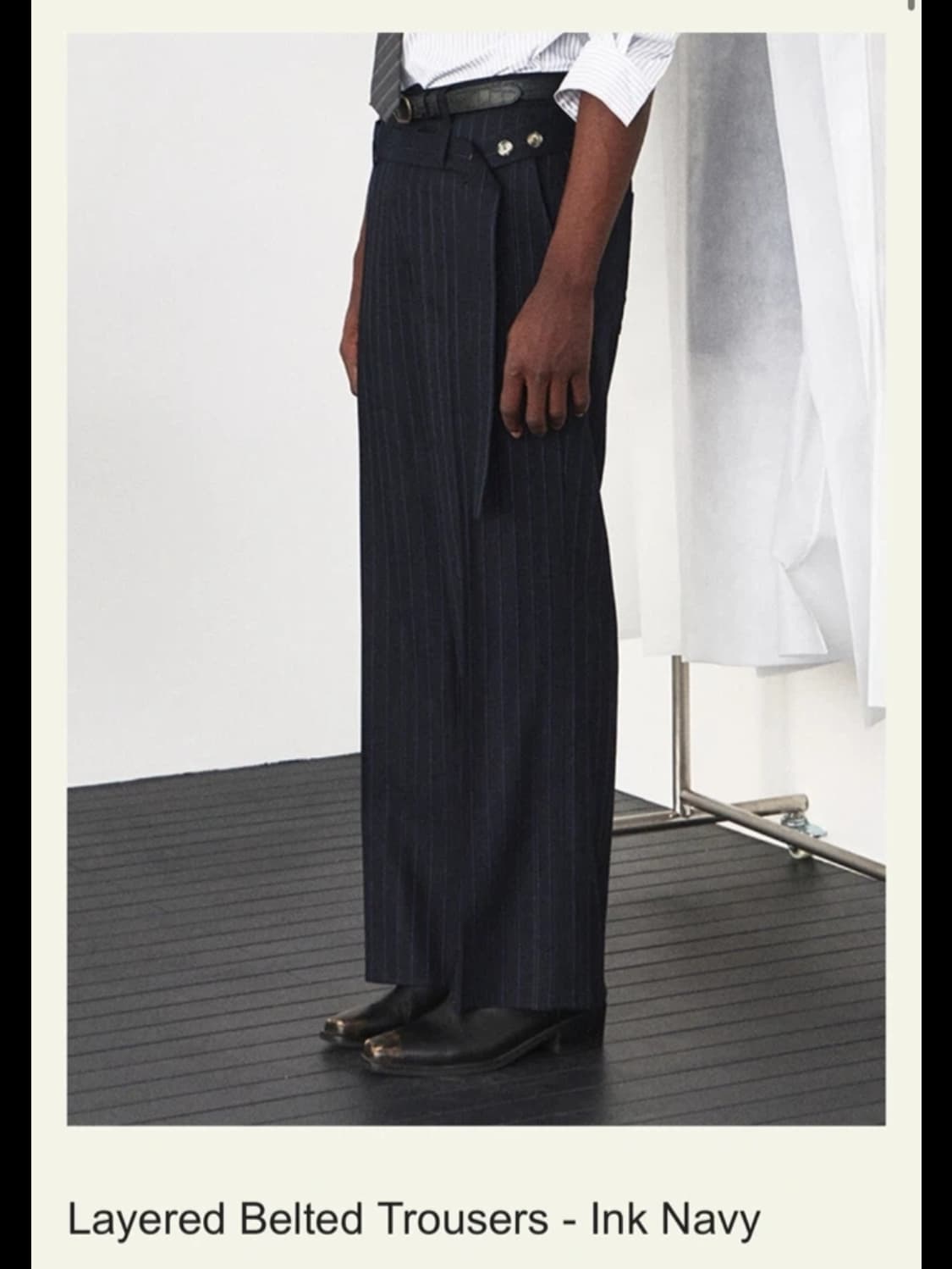 2)웨이비니스 벨티드 트라우저 네이비 상품이미지1