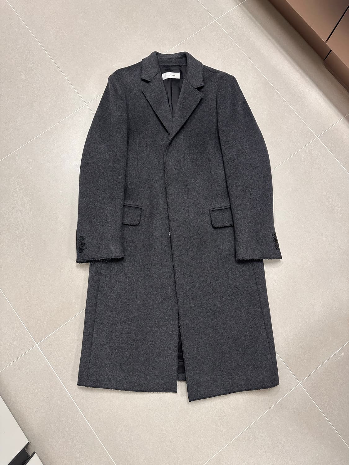 토니웩 컷팅 캐시미어 체스터필드 코트 L 그레이 상품이미지1
