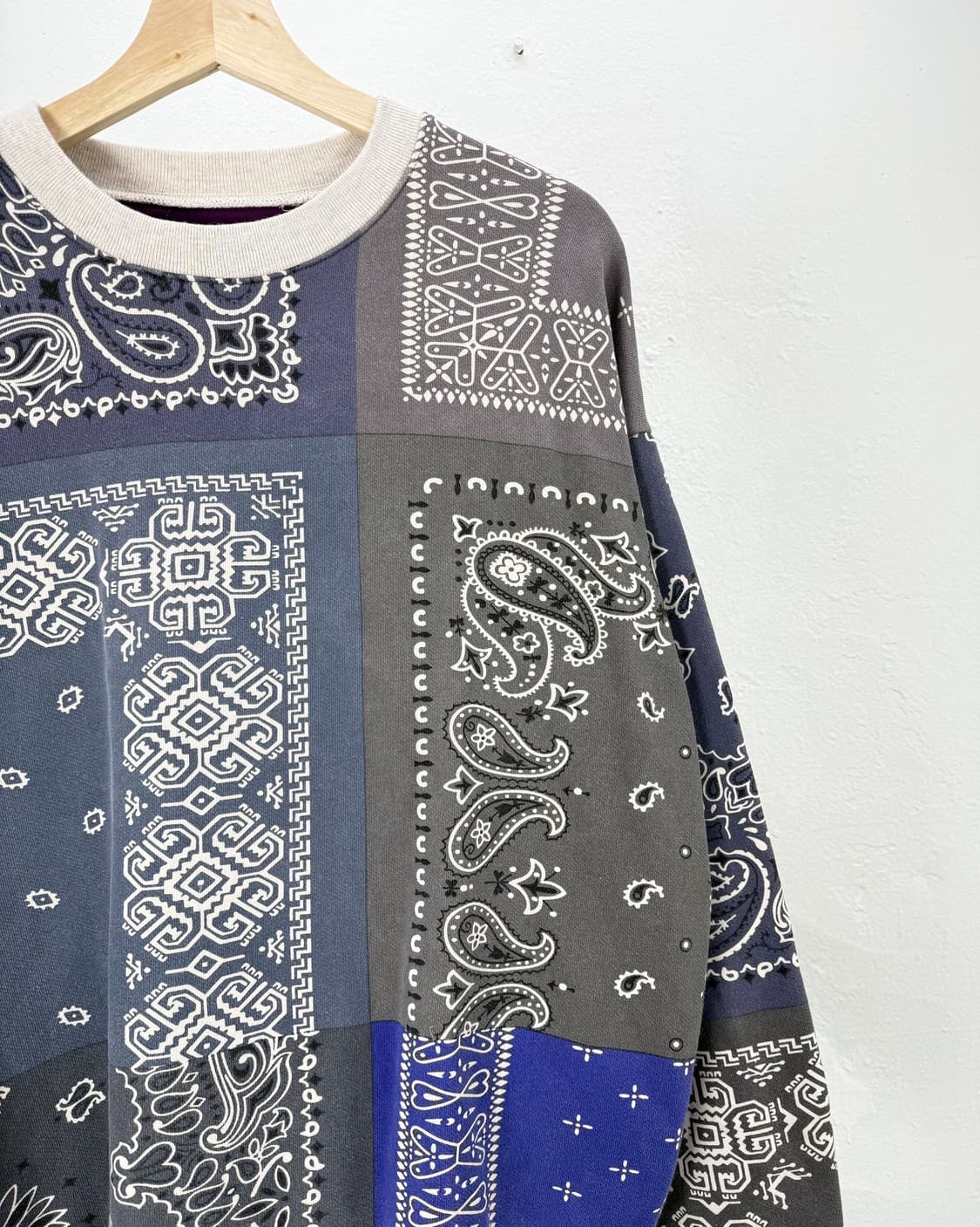 캐피탈 19aw 페이즐리 퀼트 크루넥 스웨트 포켓 코튼 셔츠 상품이미지3