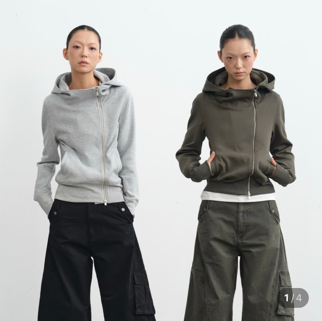 LINY LIBERTY 하이넥 후드집업 투웨이 슬림핏티셔츠 L 상품이미지1