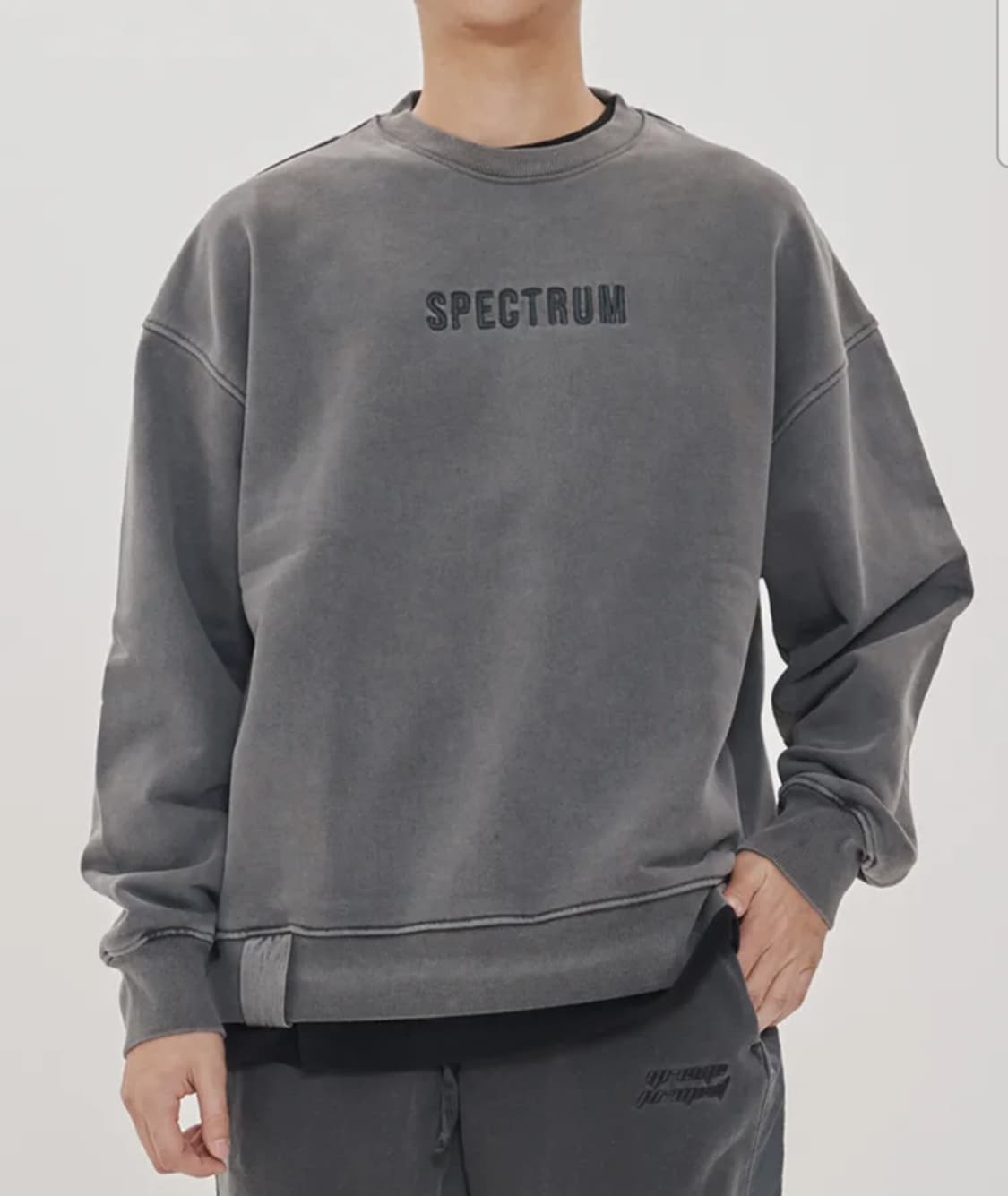 [F]매니아매스 가먼트다잉 스펙트럼 워싱 맨투맨 오버핏 프리사이즈 그레이 상품이미지1