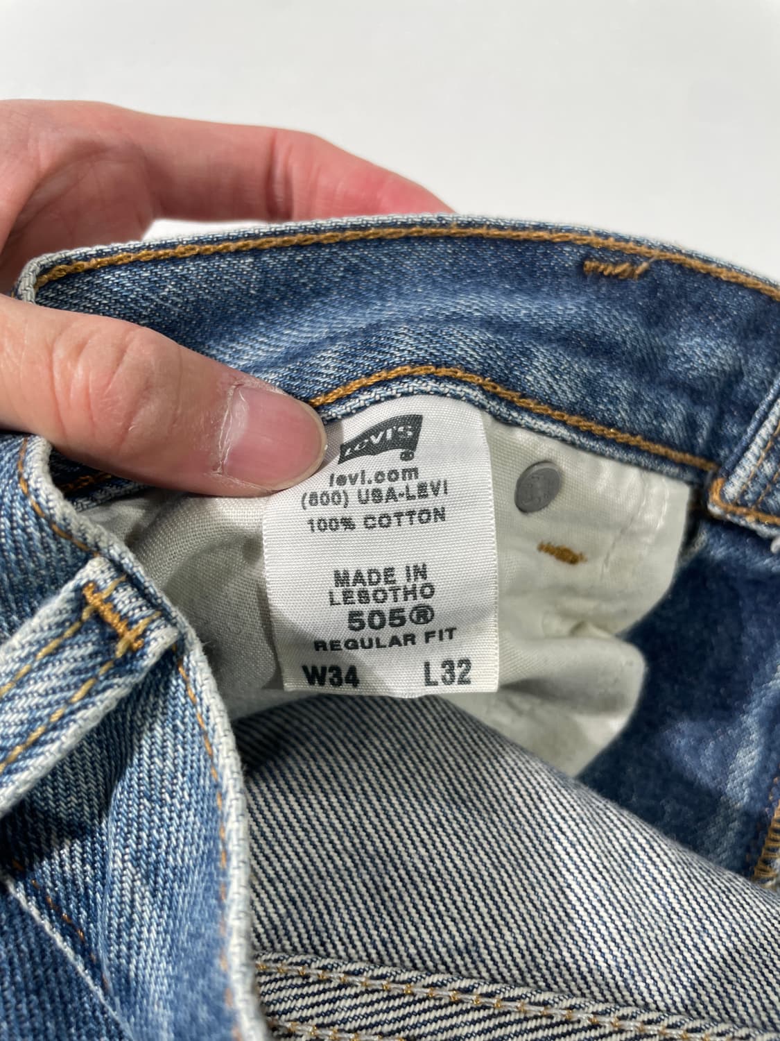 리바이스 505 중청 레귤러 핏 캣 워싱 데님 팬츠 상품이미지9