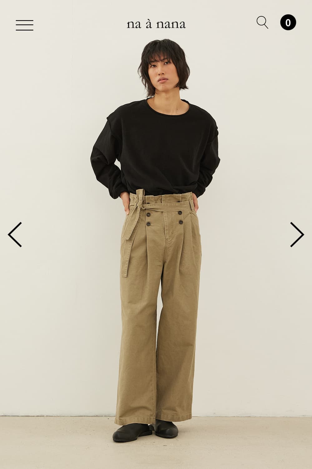 naanana belted beige pants 상품이미지3
