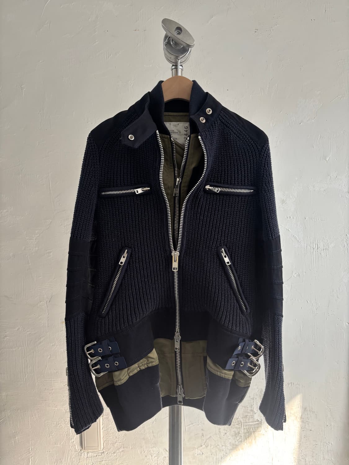 Sacai 사카이 니트 MA-1 디테일 집업 자켓  상품이미지4