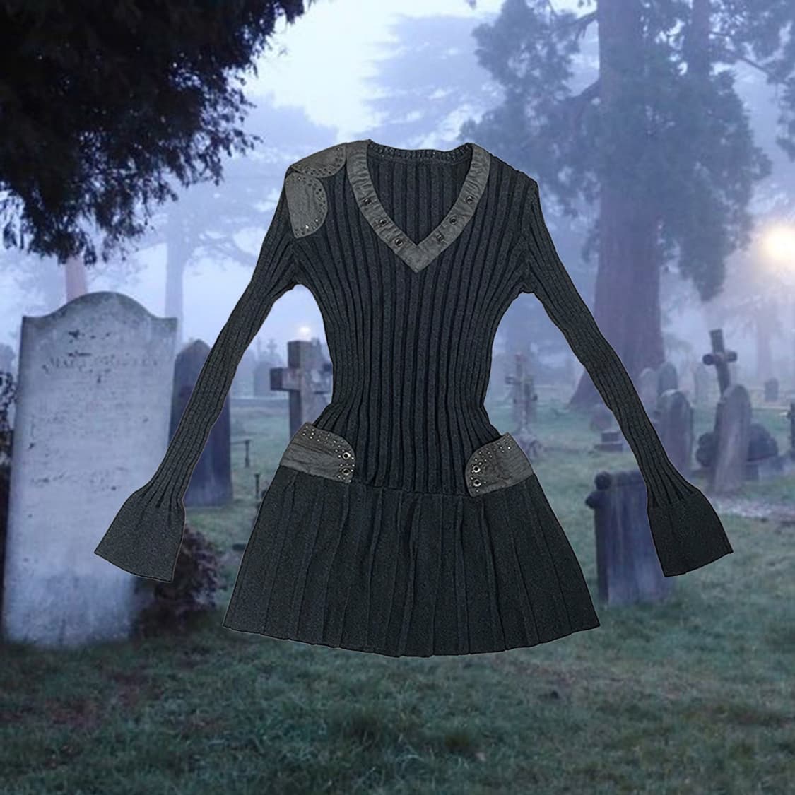 아일렛 골지 니트 탑 상품이미지1