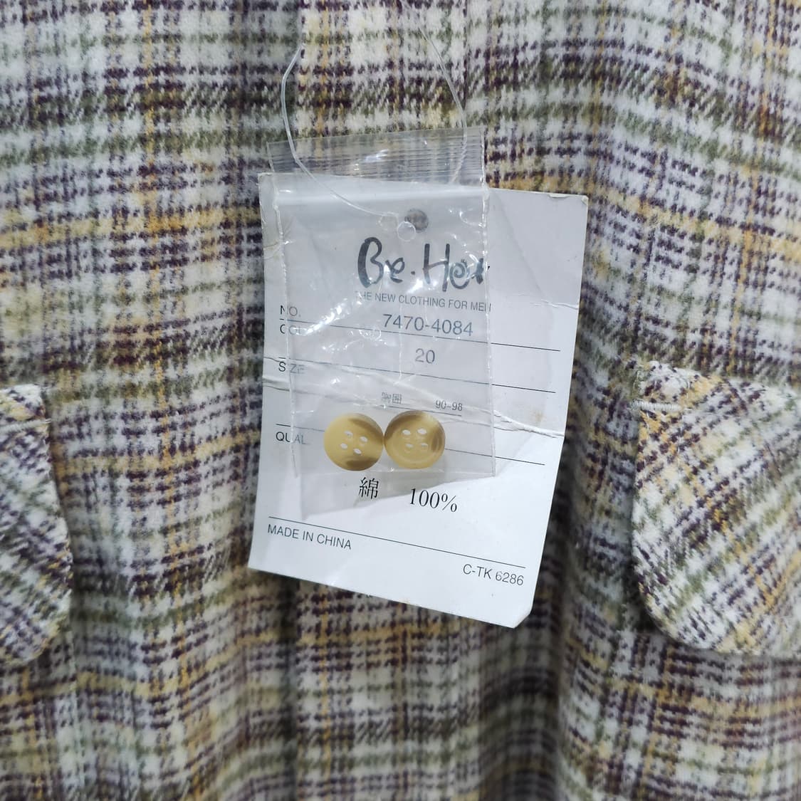 JAPAN 빈티지 Be.Hot 체크셔츠- L 상품이미지3