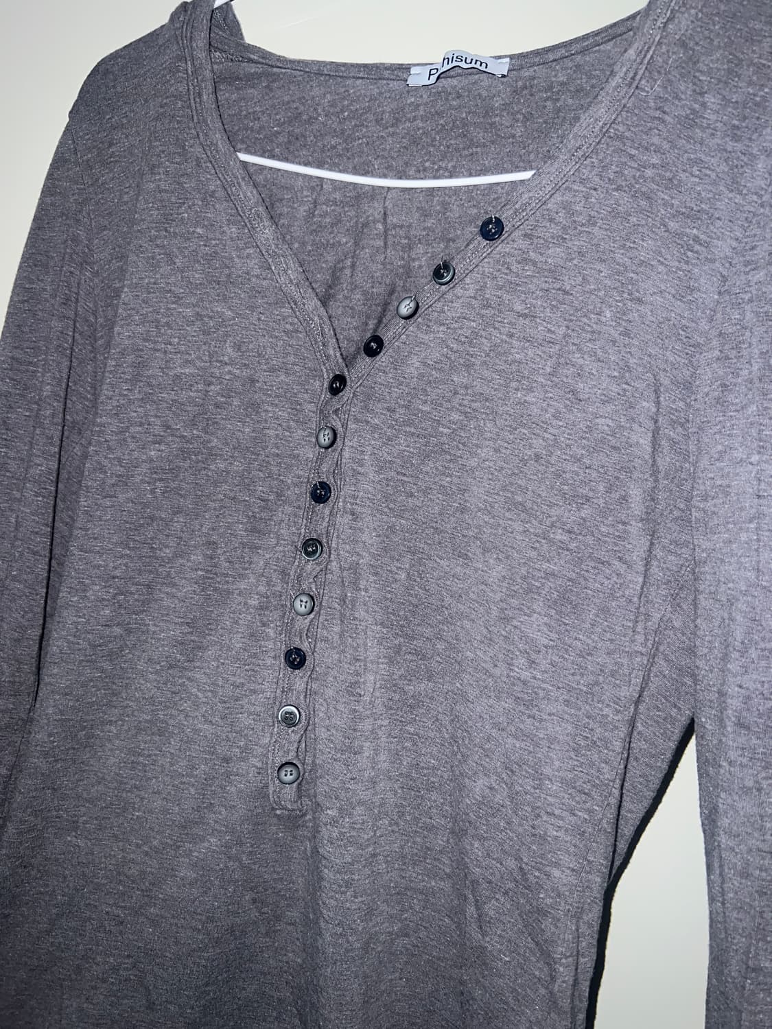 파히섬 버튼 후드티 그레이  상품이미지1