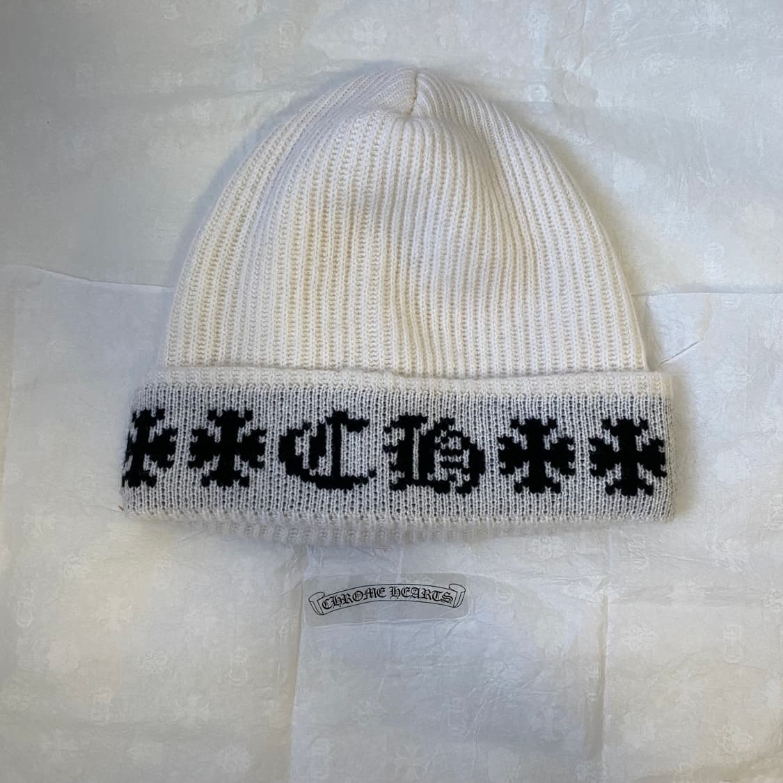 [Free] 크롬하츠 빅 대디 캐시미어 비니 화이트 상품이미지3