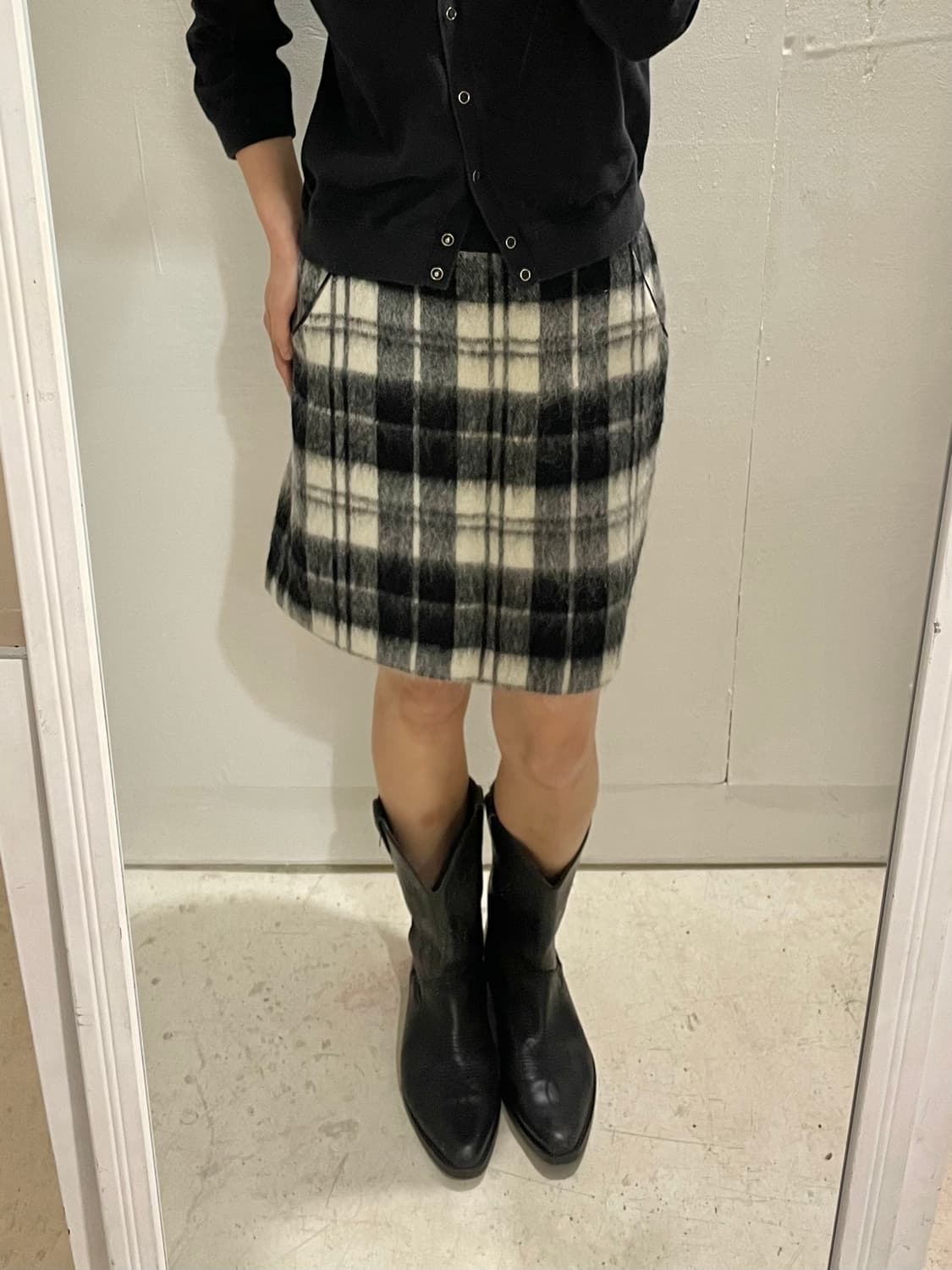  UNITED ARROWS mohair check skirt 상품이미지1