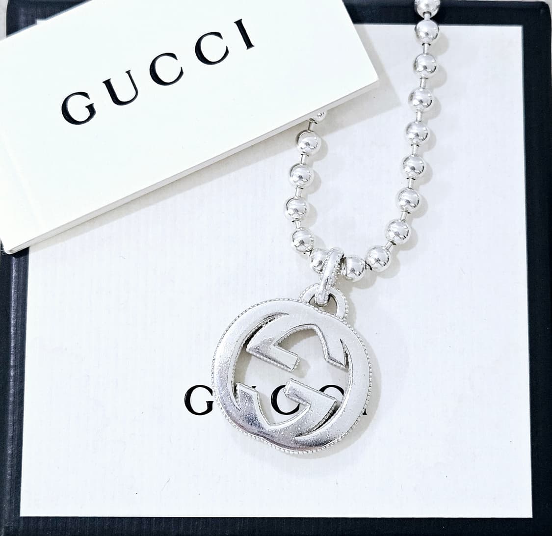 구찌 빅사이즈 인터로킹 볼체인 목걸이 55cm [정품/풀구성] 상품이미지1