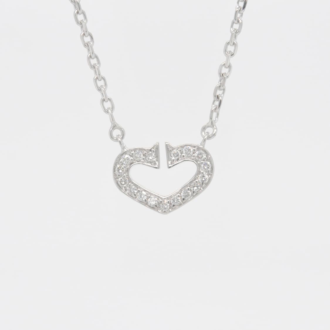 까르띠에 C 하트 파베 천연 다이아몬드 18K 화이트골드 목걸이 펜던트 상품이미지3