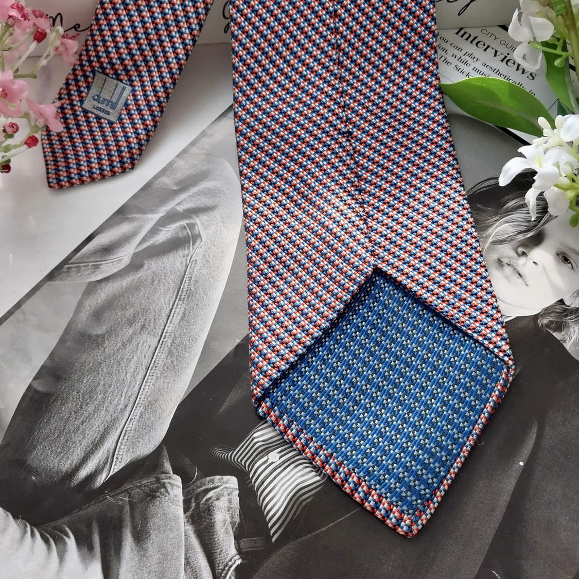 던힐 실크 레드 마이크로 체크 넥타이 9.1cm A+등급 K1654
 상품이미지9