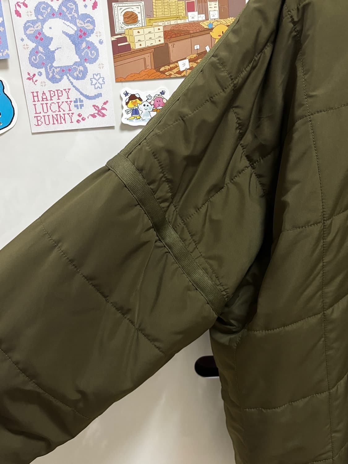 드니벨 2way 하이네크 숏패딩 - 카키, L 상품이미지7