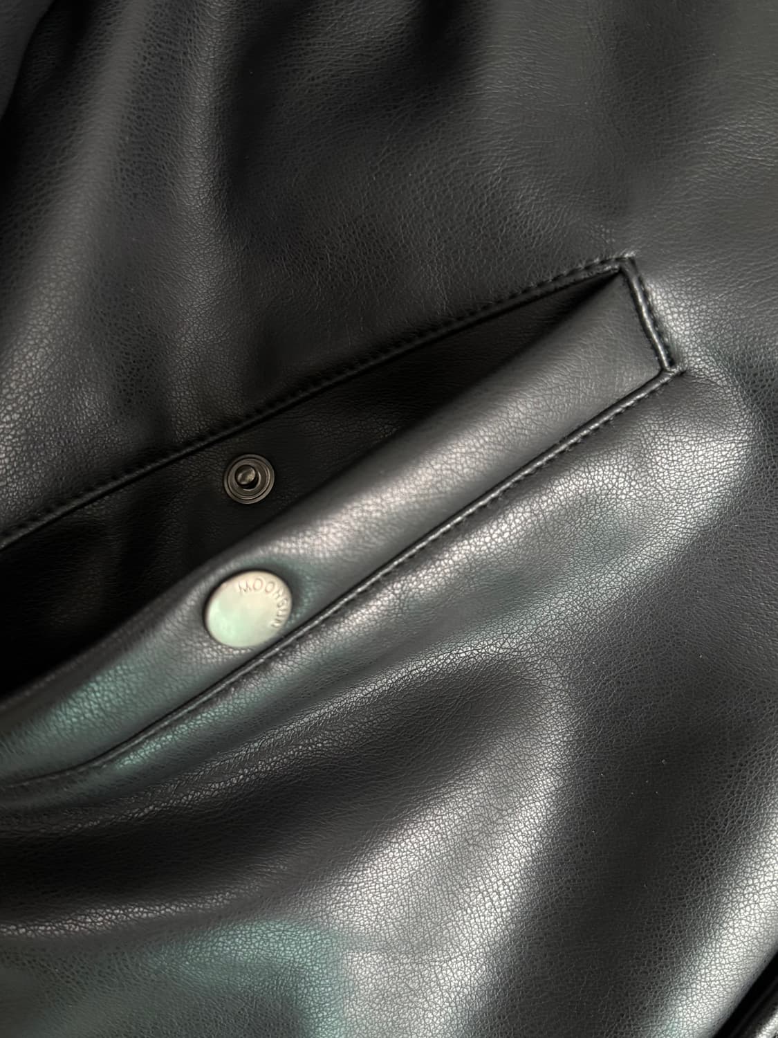 문선 비건 레더 구스다운 블루종 자켓 m사이즈 상품이미지6