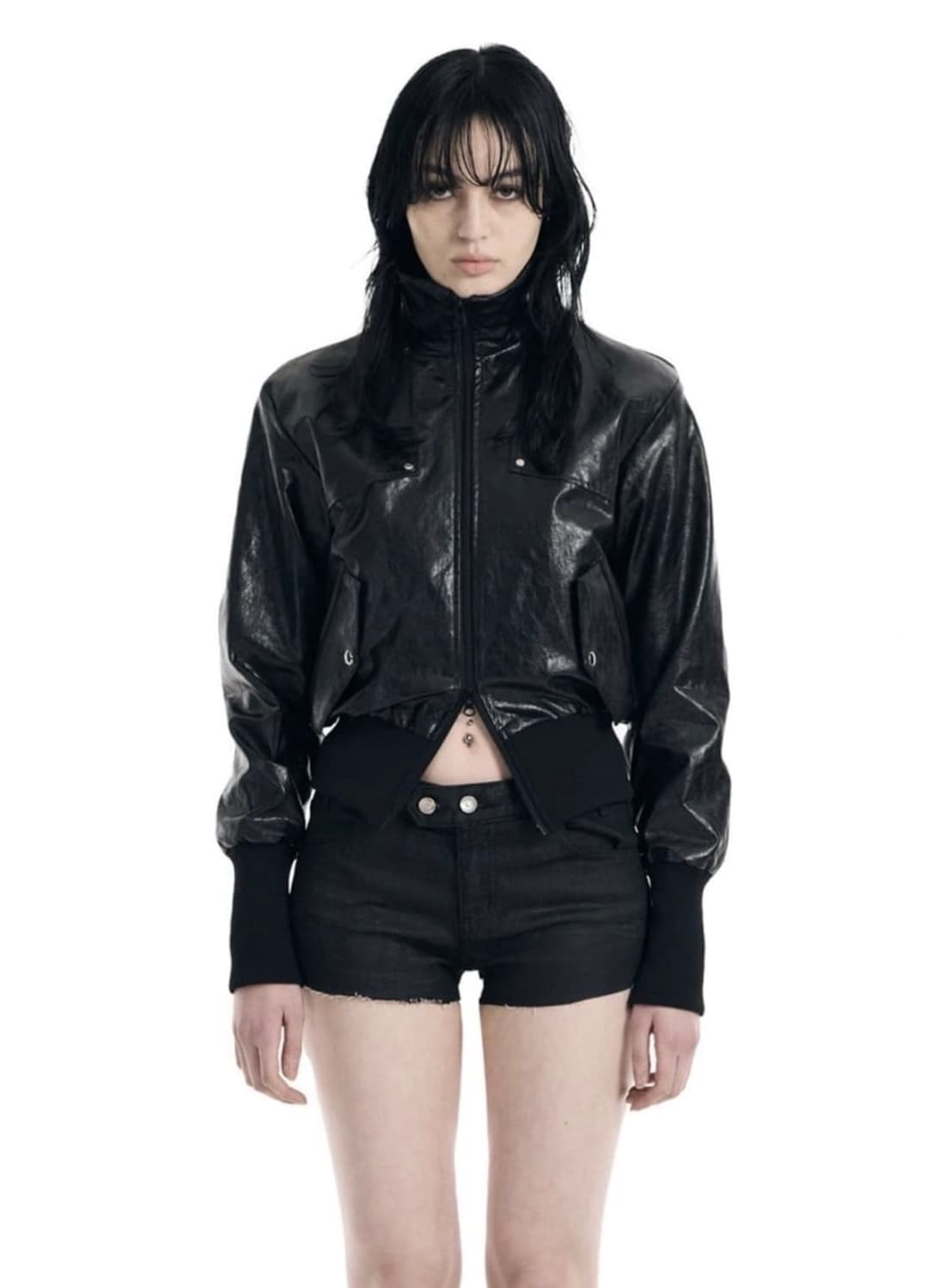 보헤미안서울 보헴서 리벳 포인트 밴딩 점퍼 레더 자켓 상품이미지1