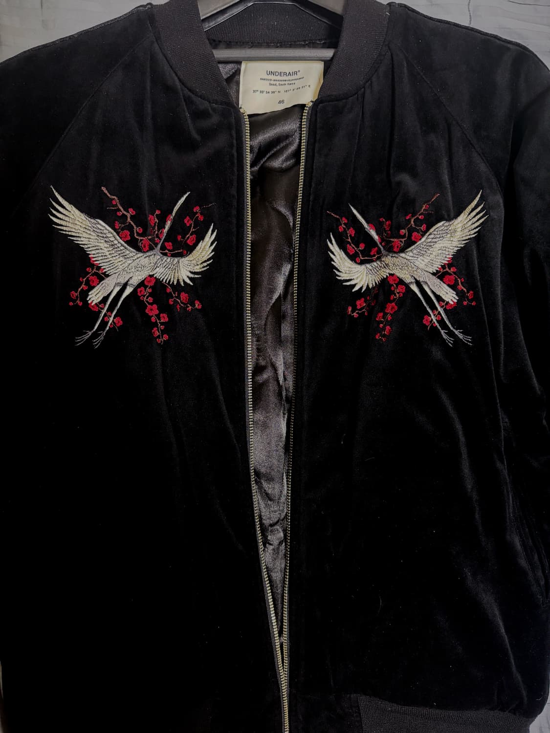 언더에어 벨벳 자수 스카쟌 46 상품이미지1