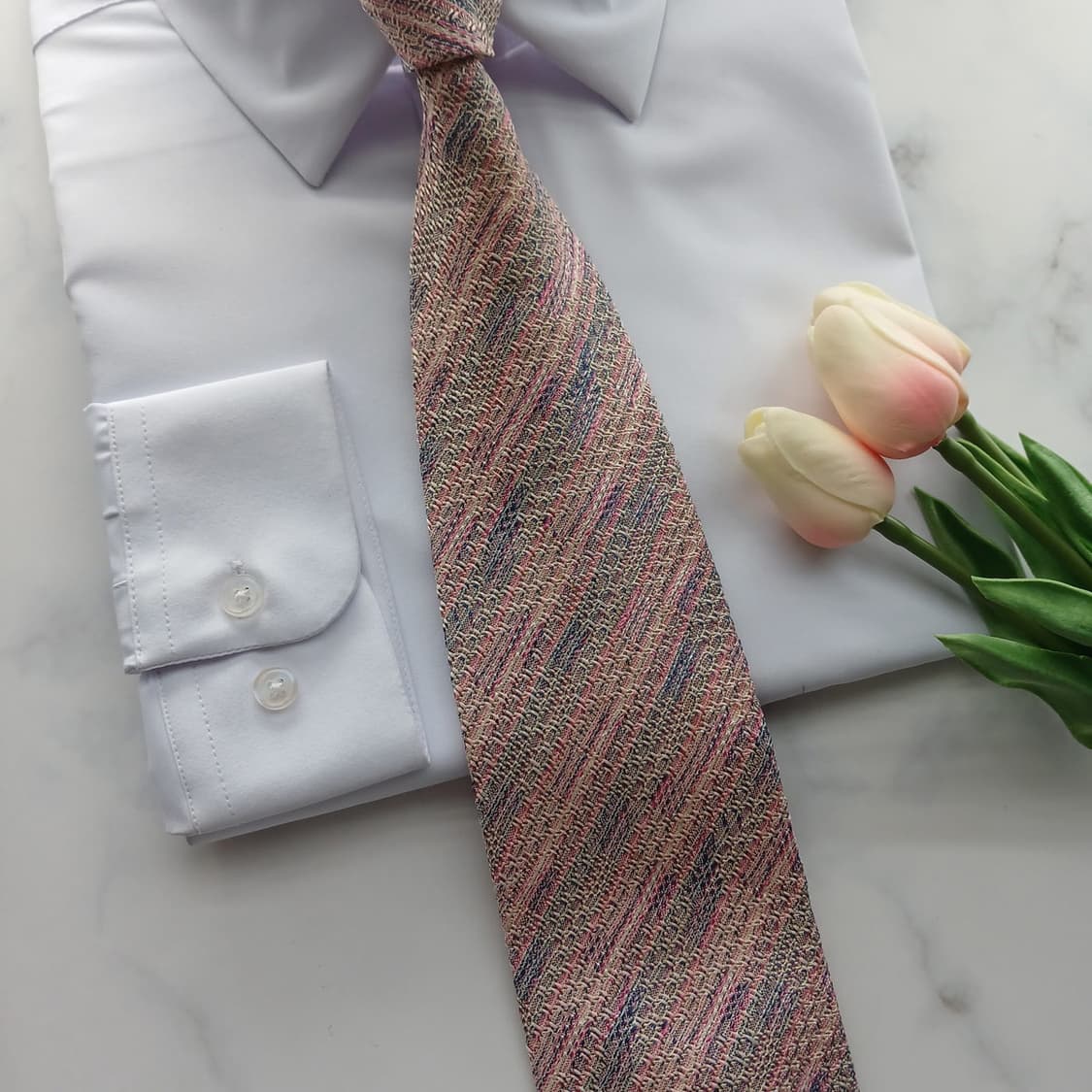 미쏘니 실크 멀티컬러 직조 패턴 넥타이 9.5cm B등급 A18730
 상품이미지5