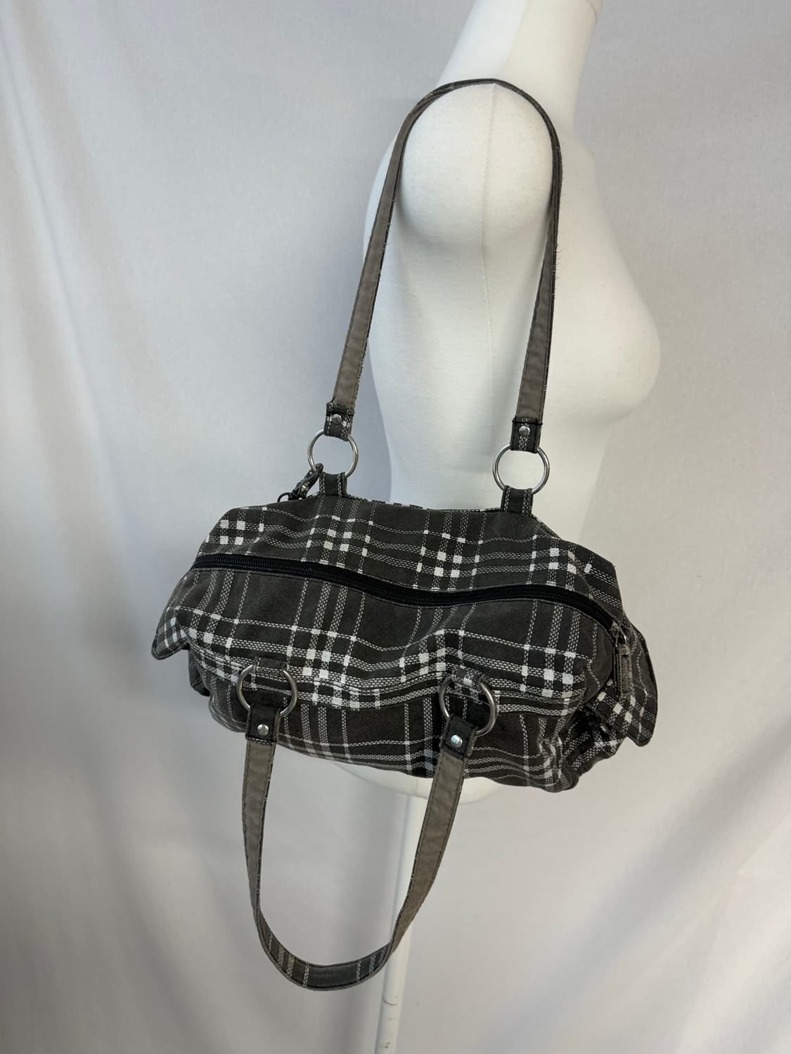 멀티 포켓 y2k 체크 패턴 숄더백 상품이미지6