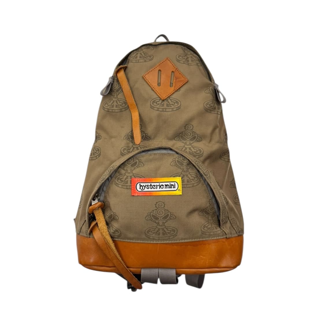 히스테릭글래머 레더 나일론 백팩 카키 상품이미지2