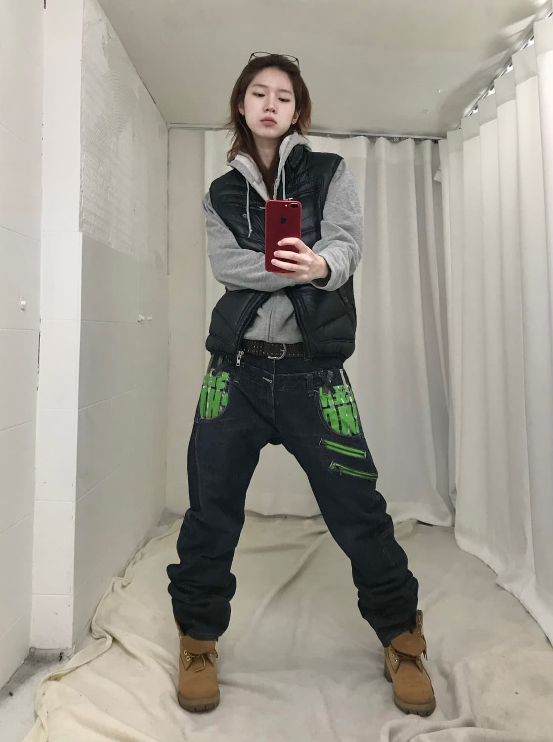 도미네이트 핸드크래프트 더블 웨이스트 코르티스깔 스트릿 데님 진 상품이미지1