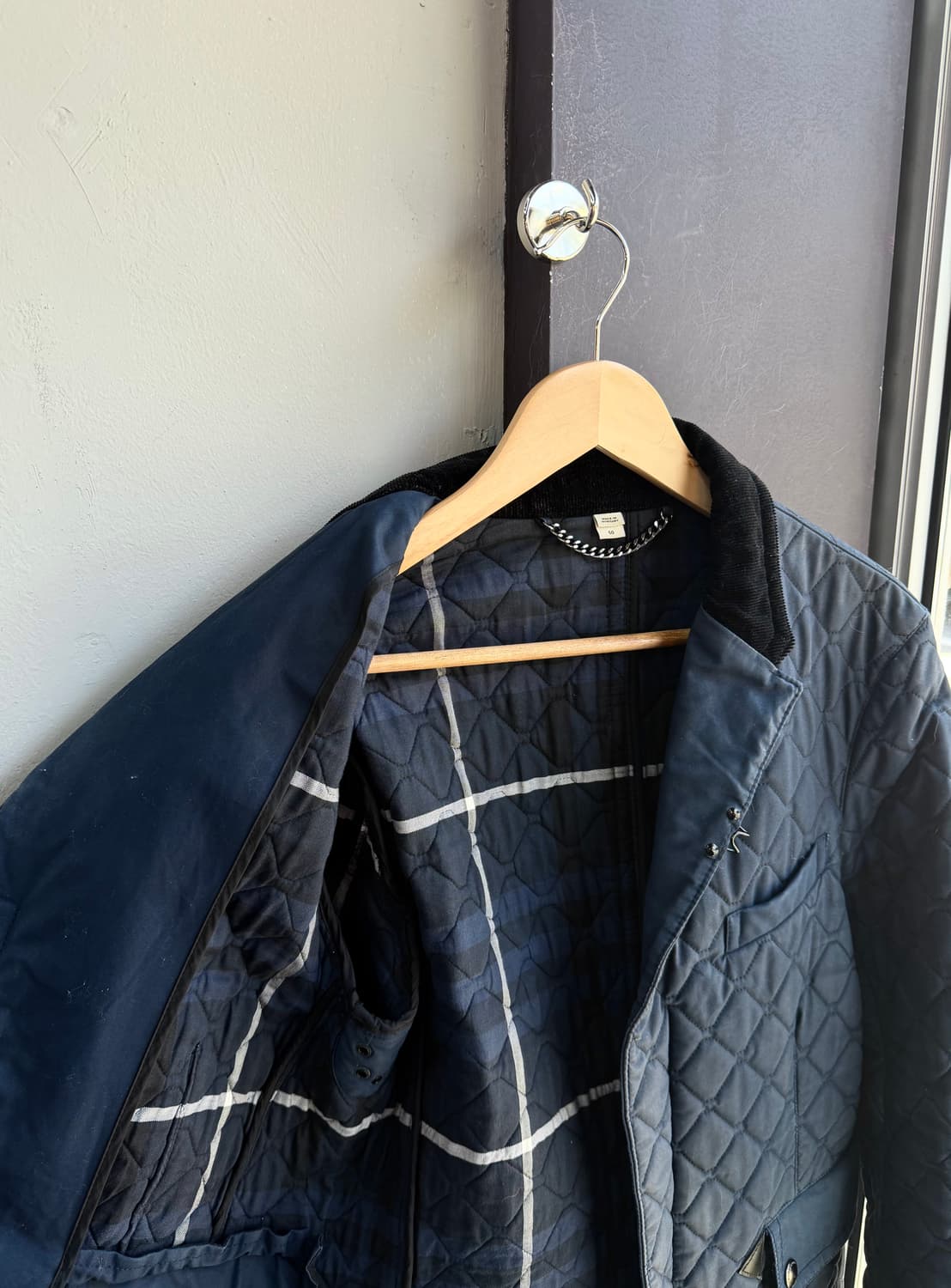 .50/ 버버리 워싱 엘보 레더패치 퀄팅 자켓 상품이미지5