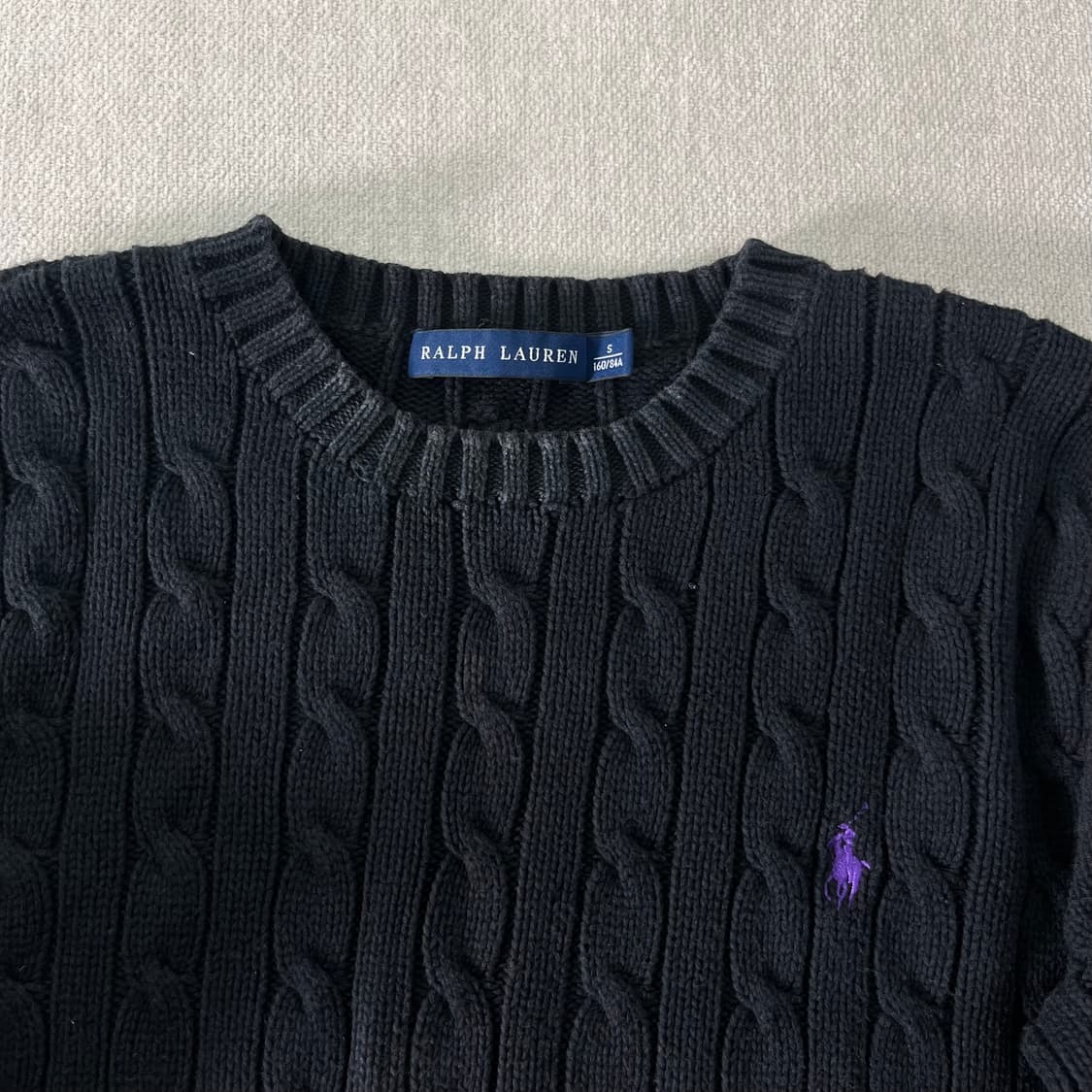 W 95 폴로랄프로렌 꽈배기 블랙 니트 상품이미지2