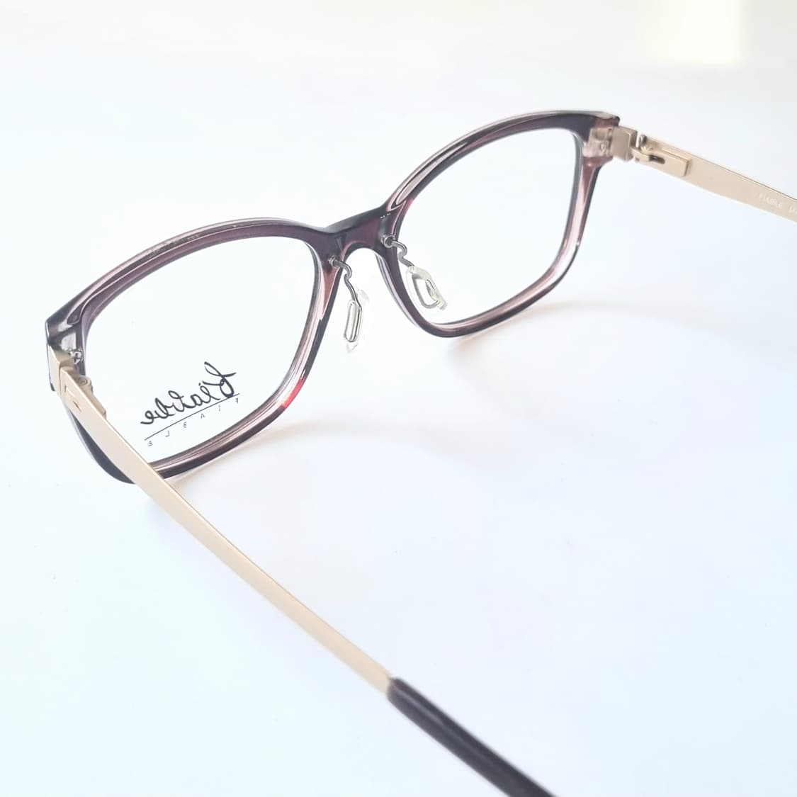 데드스탁 고급스러운 버건디/브라운 콤비 안경테 435 상품이미지5