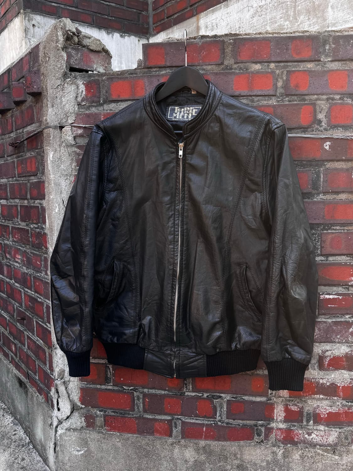Three Men 싱글 레더 봄버자켓  상품이미지2