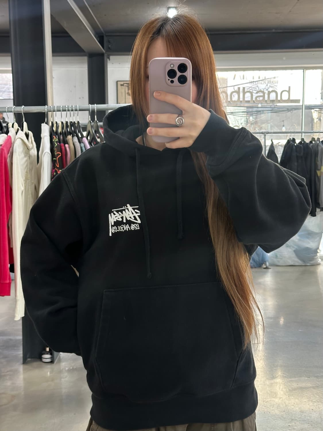 스투시 스탁 LA 후드티 블랙 상품이미지5