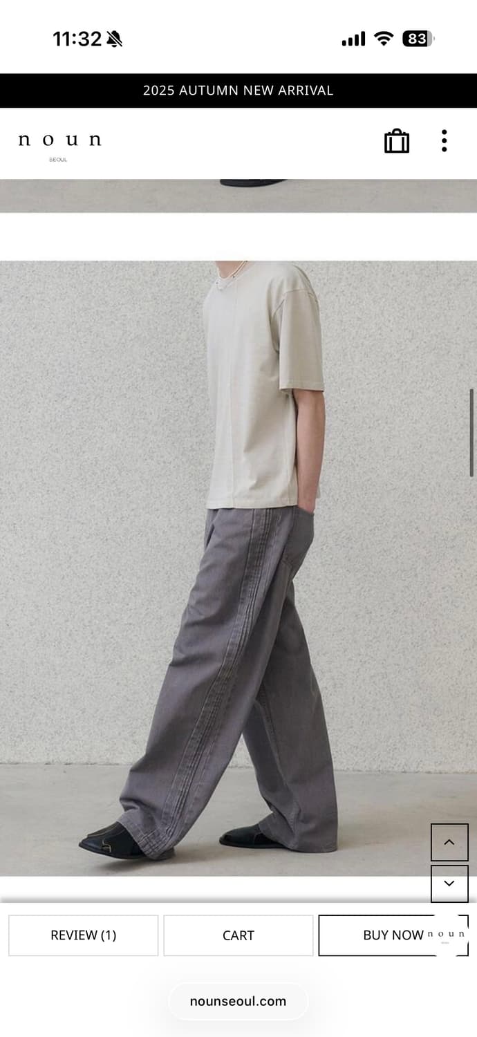 (새상품) 노운 - [25S/S] wide pintuck denim pa 상품이미지4