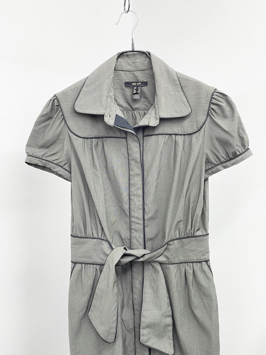 스트라이프 카라 벨트 원피스 상품이미지5