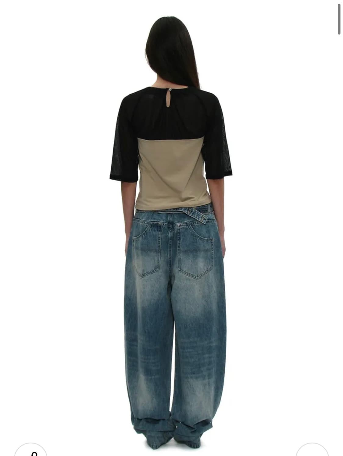 파르티멘토 우먼 신치백 라운딩 진 미드 블루 M 상품이미지2