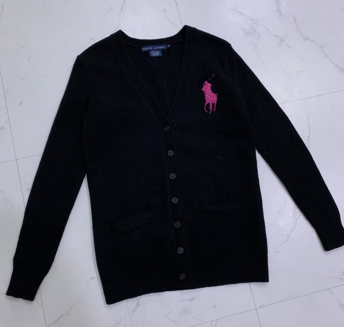 폴로 핑크빅포니 울앙고라 가디건 상품이미지1