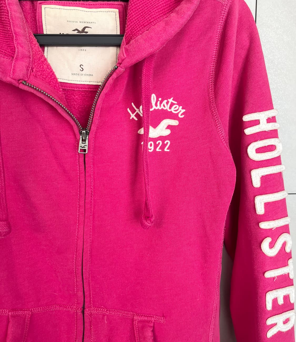 홀리스터 딱붙핏 후드집업 핑크 [S] 상품이미지4
