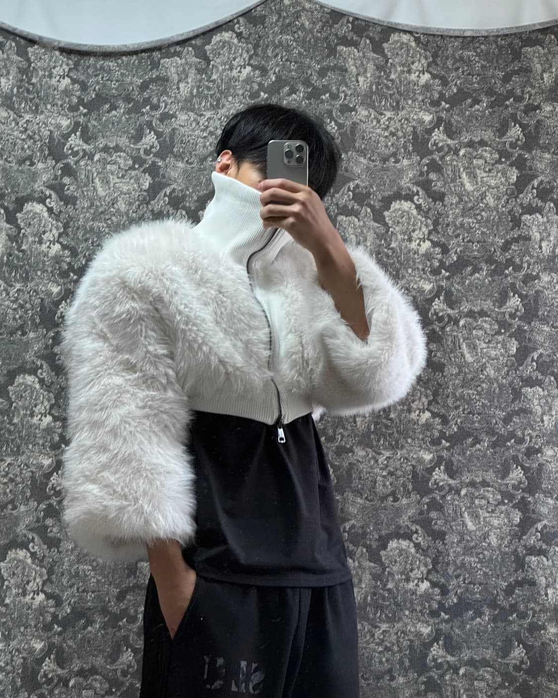 하이넥 퍼 투웨이 니트 집업 상품이미지1