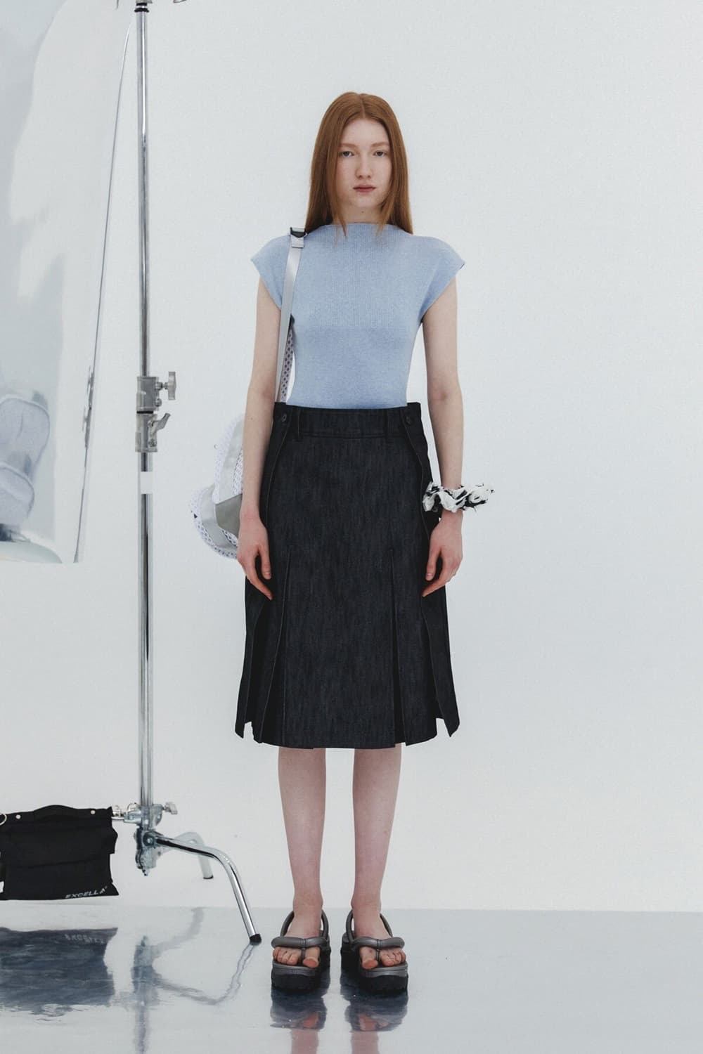 에핑글러 STRAIGHT MIDI SKIRT - DENIM BLACK 상품이미지2