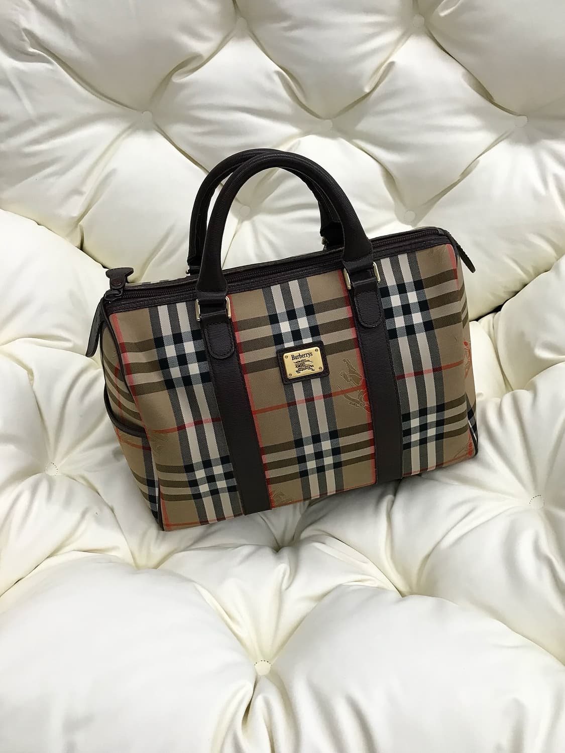 버버리 금장 노바체크 보스턴백 가방 상품이미지1