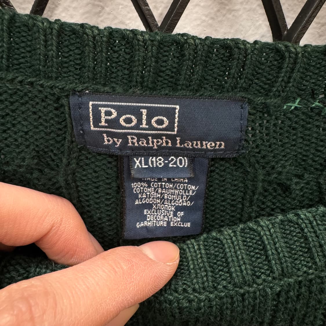 폴로 랄프로렌 케이블 니트 퍼플 포니 로고 포인트 딥그린 상품이미지6